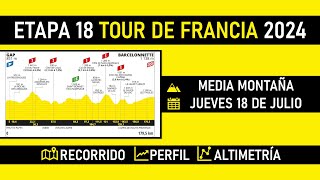 Etapa 18 TOUR de FRANCIA 2024 Recorrido Perfil y Altimetría [upl. by Blase]