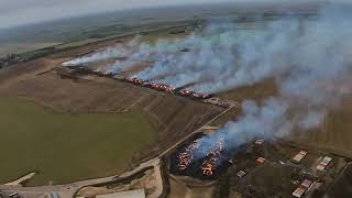 Hemswell Cliff Lincolnshire Large straw Fire [upl. by Noswal]