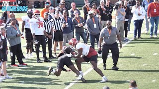 2024 Senior Bowl American Team Day 1 OL vs DL Drills 1on1s  The Bluebloods [upl. by Calondra]