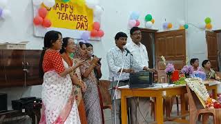 Akash Bhora Surjo TaraRabindra Sangeet Teachers day performance [upl. by Anerul719]