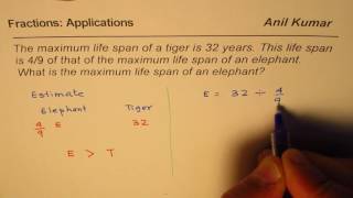 Fraction Application on Life Span Divide by three fouths [upl. by Anwat]