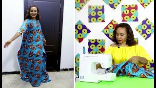 How to Sew the Perfect Kaftan Dress in minutes DETAILED STEPS [upl. by Gladys]