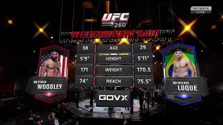 TYRON WOODLEY VS VICENTE LUQUE FULL FIGHT UFC 260 [upl. by Aisemaj959]