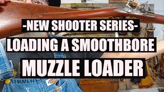 LOADING A SMOOTHBORE MUZZLELOADER WITH SHOT [upl. by Illoh]