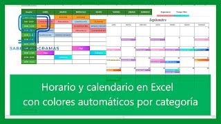 Excel  Horario y calendario en Excel con colores automáticos Tutorial en español HD [upl. by Shayne31]