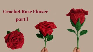 How to crochet Rose Flower part1 Petals  Stepbystep Tutorial  Elegant Rose  Crochet Flower [upl. by Madra]