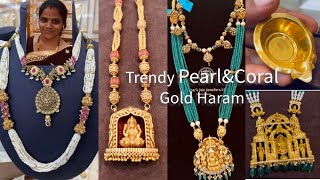 Perambur Jain Jewellers 💖💖Pearl amp Coral Collection🥰VJMummygold shopping trending jewellery [upl. by Hildy]