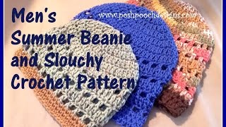 Mens Summer Beanie and Slouchy Crochet Pattern [upl. by Verity840]