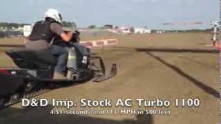 DampD Racings Arctic Cat XF1100 Turbo Improved Stock Drag Winner [upl. by Aydiv]