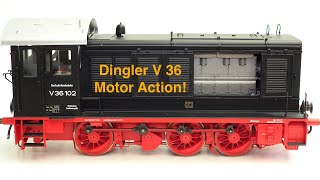 Dingler Gauge 1 Model 132 Diesel locomotive V 36  engine replica with moving valve rocker arms [upl. by Elbys]