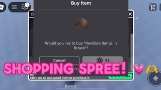 Shopping spree  ROBLOX  cute ava and name creation 💗💗🫶🫶🦍🦍🐾🐾✌️✌️🍡🍡 [upl. by Ellatnahc]