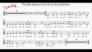 The Little Drummer Boy Il piccolo tamburino  Flauto  Note  Spartito  Karaoke Instrumental [upl. by Farrar867]