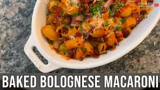 Cheesy Bacon Macaroni Bolognese Bake  Baked Bolognese Pasta Recipe  Leftover Bolognese Sauce Ideas [upl. by Lauhsoj]