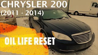 Chrysler 200  HOW TO RESET  CLEAR CHANGE OIL MESSAGE 2011  2014 [upl. by Jacynth]