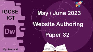 IGCSE ICT  May June 2023  Paper 32  Website Authoring Dreamweaver [upl. by Akerehs]