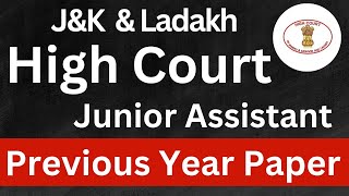 JampK Ladakh High Court  Junior Assistant  Previous Year Paper  Complete Paper by IGCLASSES [upl. by Ressan33]