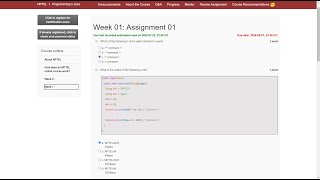 NPTEL Programming in Java Week 1 Assignment answers  July 2024 [upl. by Coit]