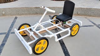 How to Make a Go kart  Electric car using PVC pipe at Home [upl. by Dasha]