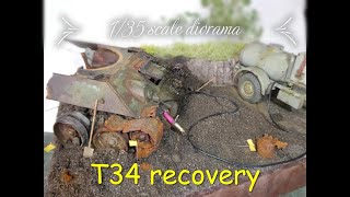 Recovered t34 135 diorama resinkit T34tank weatheredmodel [upl. by Veno]