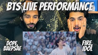 Bts Live performance Dope Baepsae fire idolPakistani Reaction bts btsarmy btslive dope [upl. by Ioved]