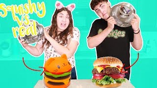 SQUISHY VS REAL FOOD CHALLENGE  we ate cactus [upl. by Jolenta]