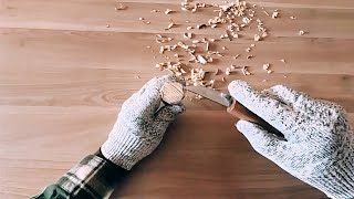 WHITTLING TIPS  CARVE A CYLINDER FROM A SQUARE WOOD BLOCK [upl. by Llerred952]