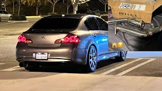 Infiniti g37 beluga racing resonated test pipes with isr single exit exhaust [upl. by Yngad811]