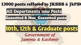 13000 posts reffered to JKSSB amp JKPSCJkssb class iv jobs Jkssb new postsJkpsc 102 lecturer posts [upl. by Halik]