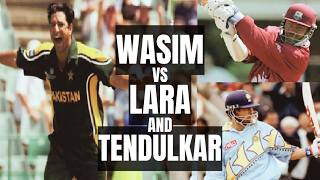 Wasim Akram vs Brain Lara and Sachin Tendulkar  Troubling the Greats  Best Swing Bowling [upl. by Kam]