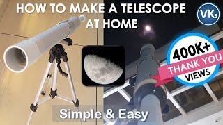 How to Make a Telescope at Home  DIY Project  VinKrish Solutions [upl. by Sairtemed]