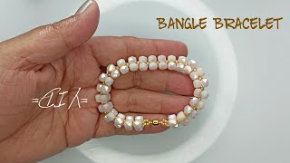 Column Crystal Bangle BraceletBeaded Jewelry making Step by Step Tutorial Diy [upl. by Vin]