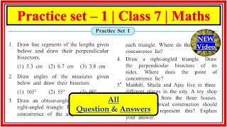 Practice set 1 class 7 maths  Geometrical Constructions Maharashtra board class7th [upl. by Yawnoc]