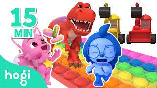 👍🏻Best 5 Learn Colors with Hogi｜Pop It Dino Race Slides Donuts Cars｜Hogi Pinkfong [upl. by Marentic]