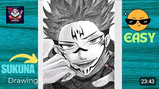 Easy anime drawing ideas How to draw Sakuna step by step Sakuna from jujutsu kaisen anime drawing [upl. by Natsrik838]