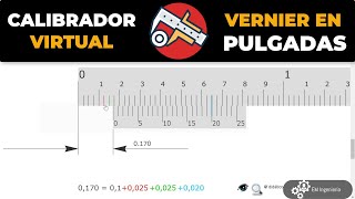 Simulador de vernier en pulgadas o Calibrador virtual [upl. by Anabahs156]