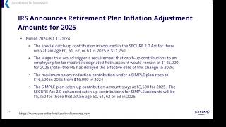 Current Federal Tax Developments  November 4 2024 [upl. by Atauqal]