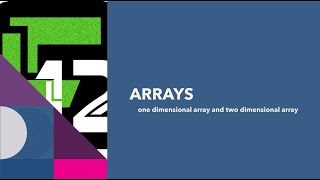 Arrays  one dimensional array and two dimensional array [upl. by Notrom597]