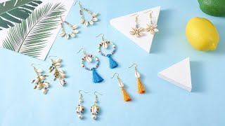 DIY Cowrie Shell Earrings Making  6 Hawaiian Style Earrings  Summer Jewelry  PandaHall Tutorial [upl. by Atekan]