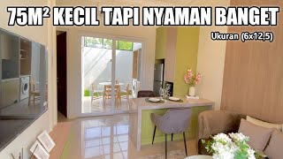 Rumah Minimalis 75m² Ukuran 6x125m Kecil Tapi Nyaman Banget [upl. by Nerfe953]