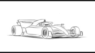 How to draw a F1 super car [upl. by Cinelli]