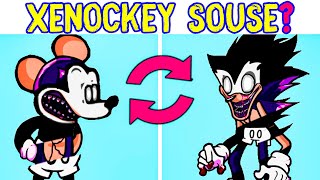 Mickey Mouse  Xenophanes Sonic  Xenockey Souse FNF Swap Characters Friday Night Funkin Swap Hero [upl. by Henleigh]