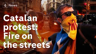 Catalonia protesters bring Barcelona to standstill [upl. by Cock407]