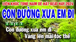 Liên Khúc Karaoke Nhạc Sống Trữ Tình Tone Nam  Con Đường Xưa Em Đi [upl. by Reerg]