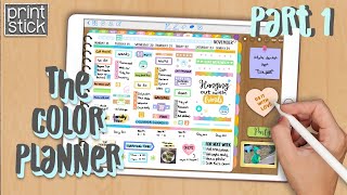 Digital Planner w Stickers  Print Stick  The Color Planner V2 Part I [upl. by Samalla]