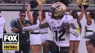 Colorados Travis Hunter hauls in an UNREAL interception strikes Heisman pose [upl. by Ettari]