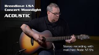 Breedlove USA Concert Moonlight E  60 sec acoustic  60 sec electric  60 sec review [upl. by Tare]