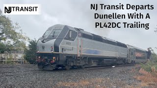 NJ Transit Departs Dunellen With A PL42AC Trailing [upl. by Iadam]