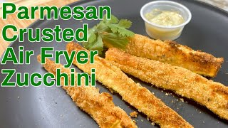 Parmesan crusted air fryer zucchini [upl. by Ardnuyek]