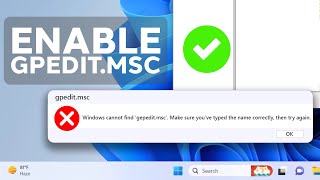 Enable gpeditmsc in Windows 11 using DISM Command [upl. by Gnagflow]