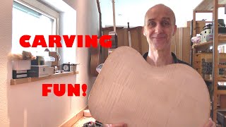 MAKING AN ARCHTOP GUITAR Carving Funmichaelbreyguitarsfinest1994 [upl. by Lance109]